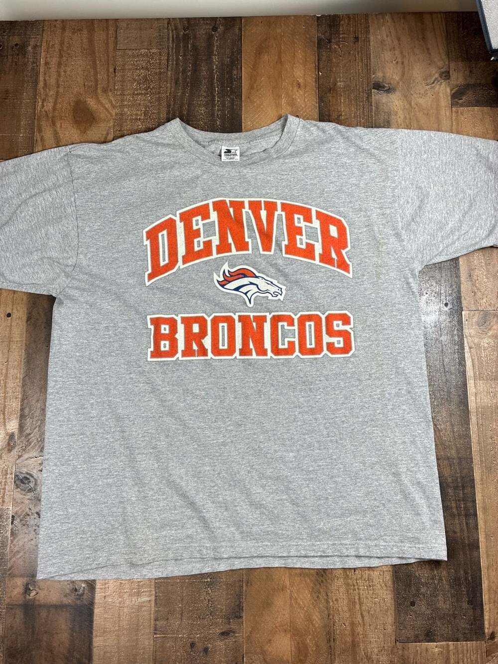 Vintage Starter Denver Broncos Heather Gray T-Shirt Made in USA XL